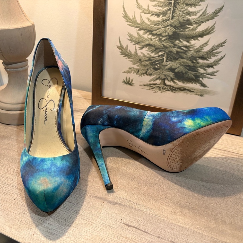 Jessica Simpson Vibrant Blue Heels-Like new
